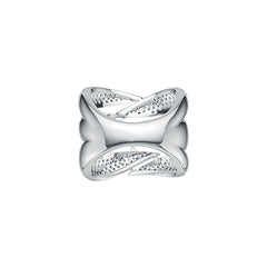 Sterling Silver Cluster Cocktail Ring with White Topaz or Moissanite DHJ