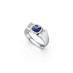 Men's Rings Sterling Silver Royal Blue Sapphire Ring Mounting Cushion CU 6.5X6.5mm