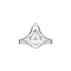 Sterling Silver Semi Mount Ring Setting Pear PE 8X6mm with White Topaz DHJ