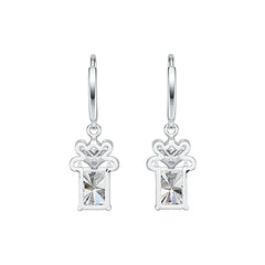 Sterling Silver Semi Mount Earrings Setting Emerald OCT 8x6mm Dangle Syzjewelry