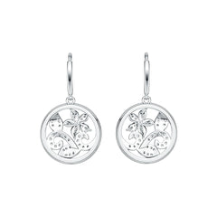 Sterling Silver Floral Filigree Earrings with White Topaz or Moissanite DHJ