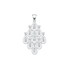 Sterling Silver Semi Mount Pendant Setting Pear PE 6X4mm PE 5X3mm DHJ