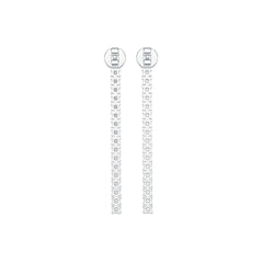 Sterling Silver Earrings Linear Drop Dangle with White Topaz or Moissanite DHJ