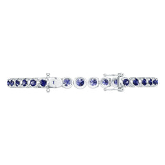 Sterling Silver Tennis Moissanite or Sapphire Bracelet Round RD 6x6 5.5 5x5 4.5