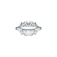 Sterling Silver Semi Mount Ring Setting Oval OV 4X3mm with White Topaz - Syzjewelry