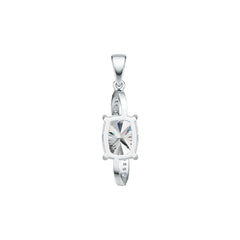 Sterling Silver Semi Mount Pendant Setting Cushion CU 10X8mm DHJ