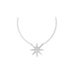 Sterling Silver Pendant Starburst Theme with White Topaz or Moissanite - Syzjewelry