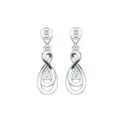 Sterling Silver Semi Mount Earrings Setting Pear PE 4X3mm Infinity Teardrop DHJ