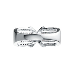 Sterling Silver Ring Crossover Multi-Row with White Topaz or Moissanite Syzjewelry