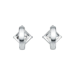 Sterling Silver Semi Mount Earrings Setting Emerald OCT 7X7mm DHJ