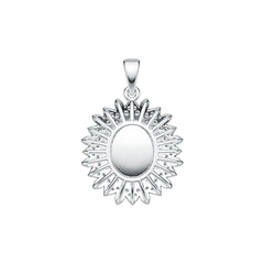 Sterling Silver Semi Mount Pendant Setting Oval OV 10X8mm DHJ