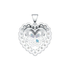 Sterling Silver Semi Mount Pendant Setting Oval OV 5x5mm Heart Pendant DHJ