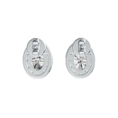 Sterling Silver Semi Mount Earrings Setting Oval OV 7X5mm Halo DHJ