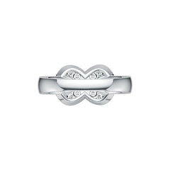 Sterling Silver Infinity Ring with White Topaz or Moissanite - Syzjewelry