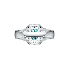 Sterling Silver Semi Mount Ring Setting Cushion CU 8X6mm with White Topaz DHJ