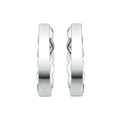Sterling Silver Earrings Huggie Hoop with White Topaz or Moissanite DHJ