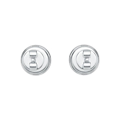 Sterling Silver Semi Mount Earrings Setting Round RD 4x4mm Halo DHJ