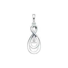 Sterling Silver Semi Mount Pendant Setting Pear PE 5X3mm with White Topaz DHJ