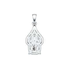 Sterling Silver Semi Mount Pendant Setting Cushion CU 11X9mm DHJ