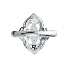 Sterling Silver Ring with White Topaz or Moissanite Vintage-Inspired DHJ