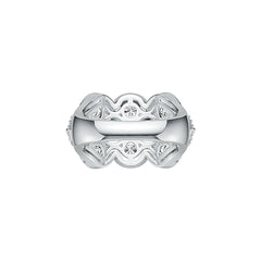 Sterling Silver Semi Mount Ring Setting Oval OV 4X3mm with White Topaz Twist Ring - Syzjewelry