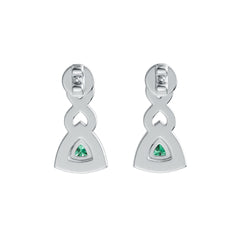 Sterling Silver Semi Mount Earrings Setting Trillion TL 4X4mm with White Topaz DHJ