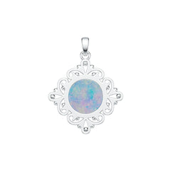 Sterling Silver Semi Mount Pendant Setting Round RD 15x15mm DHJ