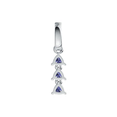 Sterling Silver Semi Mount Pendant Setting Trillion TL 4X4mm with White Topaz - Syzjewelry