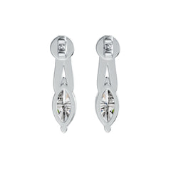 Sterling Silver Semi Mount Earrings Setting Marquise MQ 9X4.5mm with White Topaz DHJ