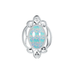 Sterling Silver Semi Mount Pendant Setting Oval OV 18x13mm Cabochon DHJ