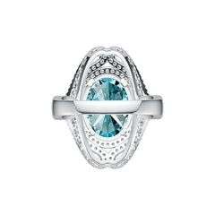 Sterling Silver Semi Mount Ring Setting Oval OV 17X12mm with White Topaz DHJ