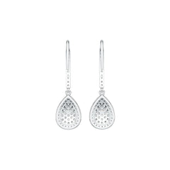 Sterling Silver Dangling Earrings with White Topaz or Moissanite - Syzjewelry