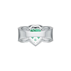 Sterling Silver Semi Mount Ring Setting Heart HT 10X10mm with White Topaz - Syzjewelry