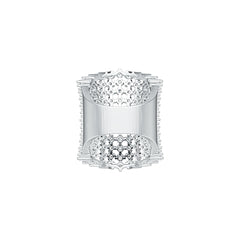 Sterling Silver Statement Ring Multi-Row with White Topaz or Moissanite - Syzjewelry