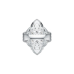 Sterling Silver Semi Mount Ring Setting Oval OV 5X4mm with White Topaz DHJ
