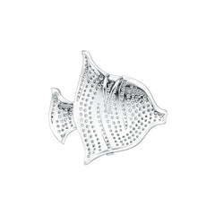 Sterling Silver Semi Mount Pendant Setting Round RD 1.7mm Fish Pendant DHJ