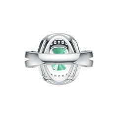 Sterling Silver Semi Mount Ring Setting Cushion CU 10X8mm Double Halo DHJ