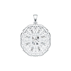 Sterling Silver Semi Mount Pendant Setting Cushion CU 10X8mm DHJ