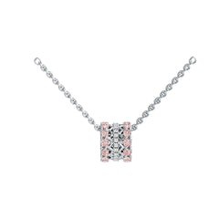 Sterling Silver Circular-Shaped Pendant with White Topaz or Moissanite Syzjewelry