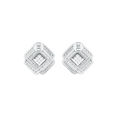 Sterling Silver Semi Mount Earrings Setting Round RD 1.3mm White Topaz DHJ