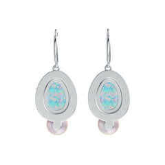 Sterling Silver Semi Mount Earrings Setting Round RD 7.5mm OV Cab 12X8mm DHJ