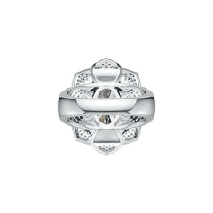 Sterling Silver Semi Mount Ring Setting Oval OV 16X12mm Flower Theme - Syzjewelry