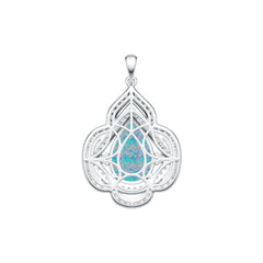 Sterling Silver Semi Mount Pendant Setting Pear PE 17X12mm Cabochon DHJ