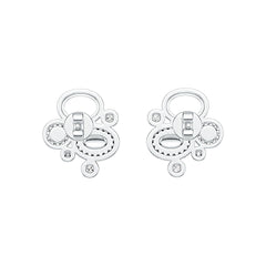 Sterling Silver Semi Mount Earrings Setting Round RD 2.4mm DHJ