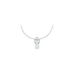 Sterling Silver Double Circle Halo Pendant Infinity with White Topaz or Moissanite DHJ