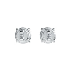 Sterling Silver Semi Mount Earrings Setting Round RD 6.5mm DHJ