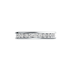 Sterling Silver Channel-Set Band Ring with White Topaz or Moissanite DHJ