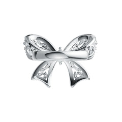 Sterling Silver Semi Mount Ring Setting Marquise MQ 6X3mm Ribbon Bow Theme DHJ