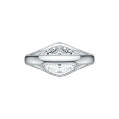 Sterling Silver Semi Mount Ring Setting Oval OV 6X4mm Art Deco Style DHJ