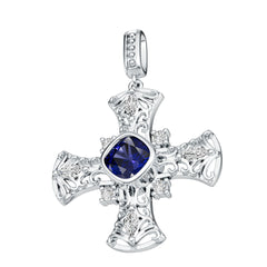 Sterling Silver Royal Blue Sapphire Pendant Cushion CU 6X6mm